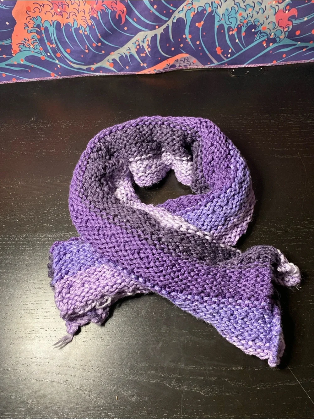 Purple Knitted Scarf